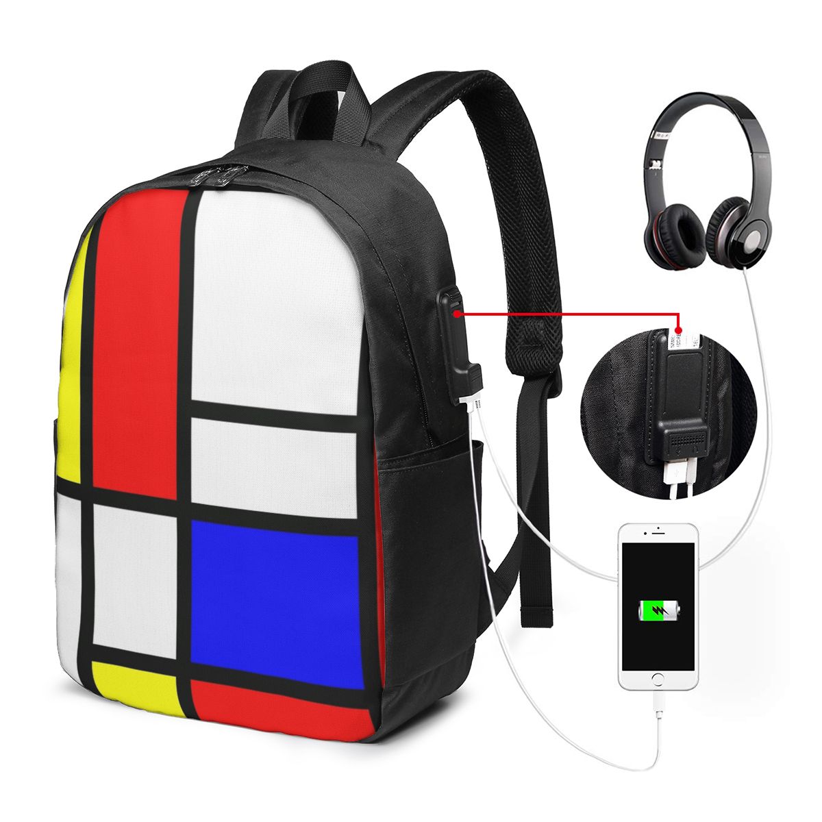 Laptop Bag - Piet Mondrian Composition Sac à dos