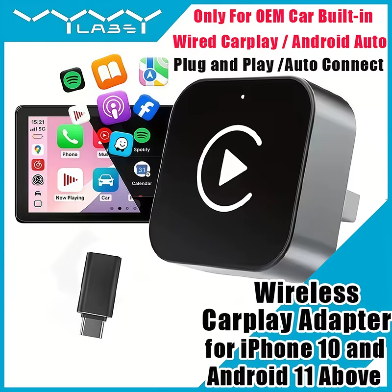 Usb C Hub - Adaptateur CarPlay sans fil 2-en-1 Plug-and-Play