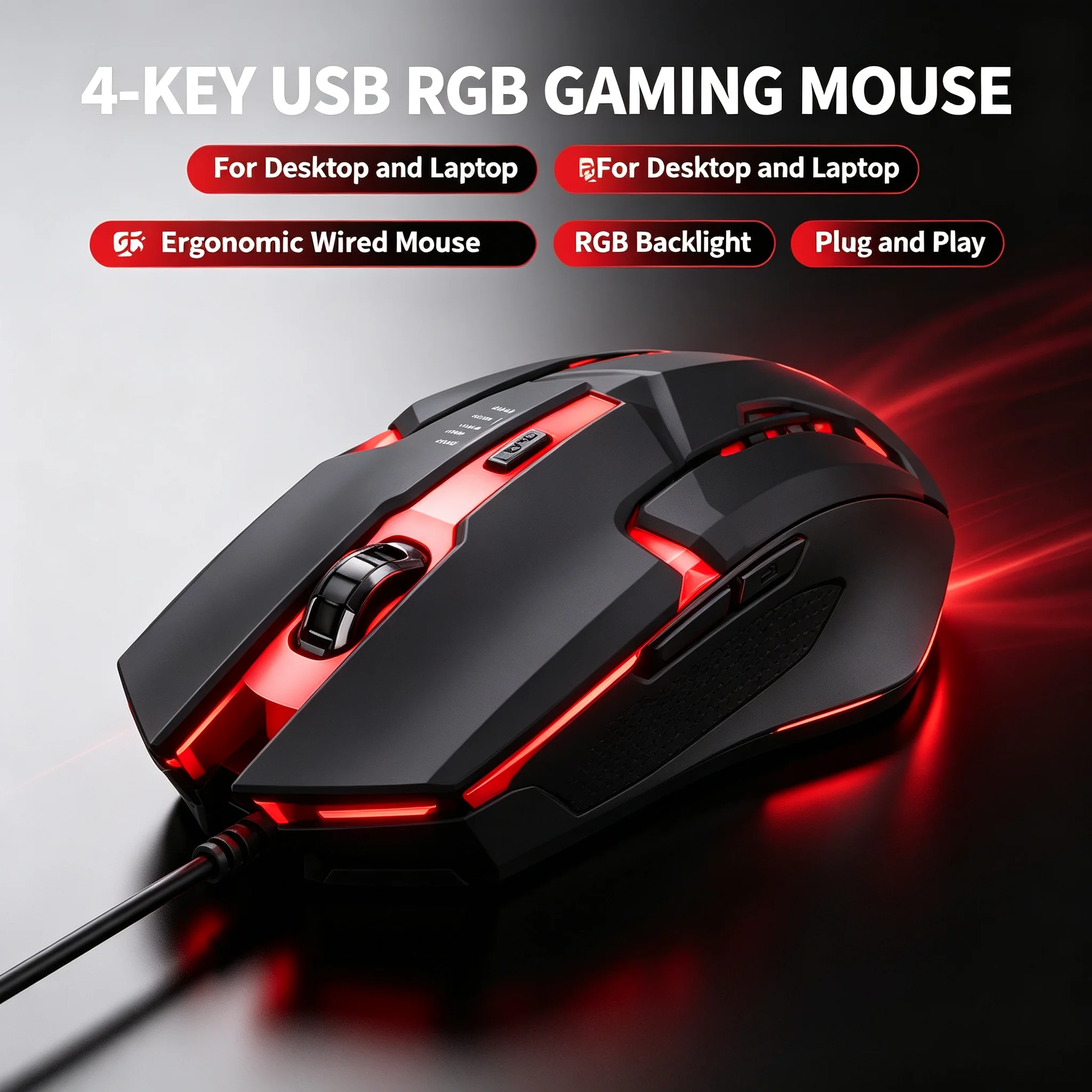 Souris de jeu filaire USB à LE - Laptop Mouse avis et prix