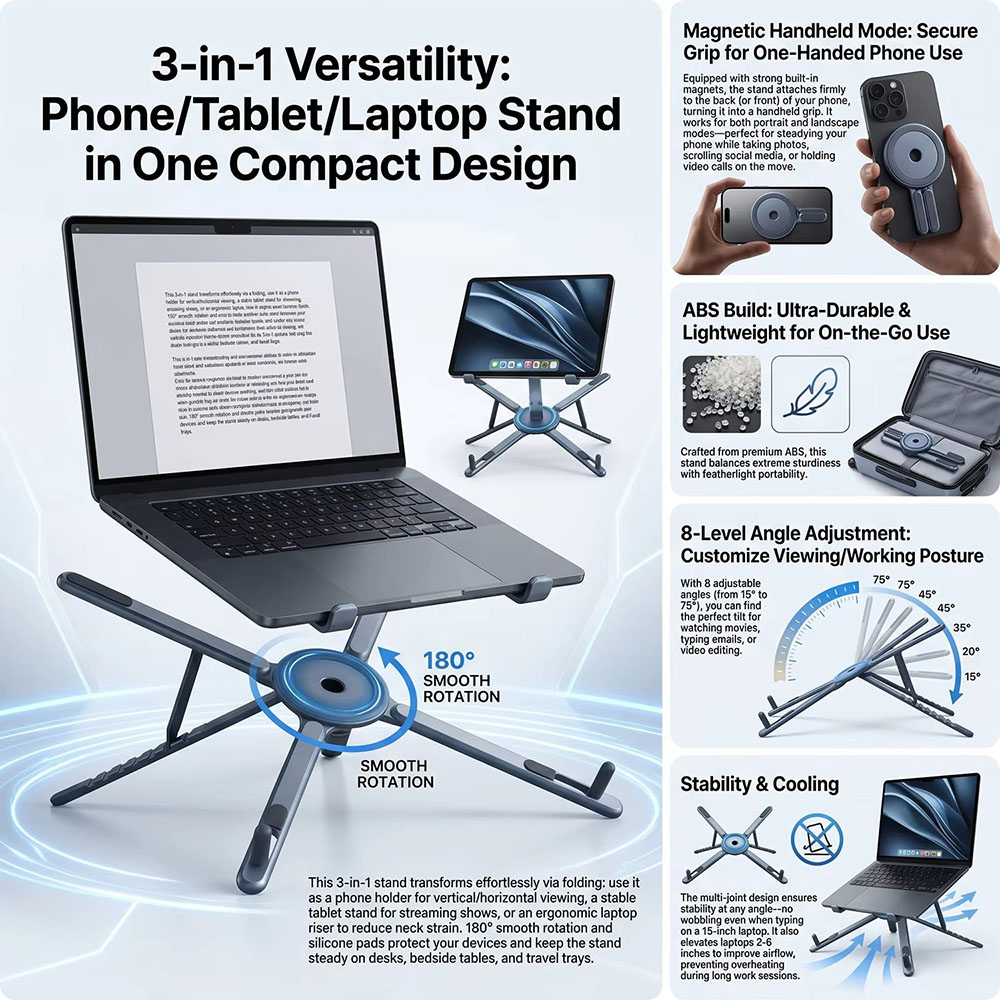 Support de téléphone magnétiqu - Laptop Stand avis et prix